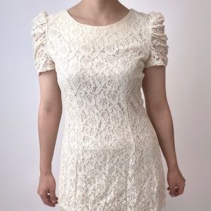Vintage Floral Lace Mini Dress